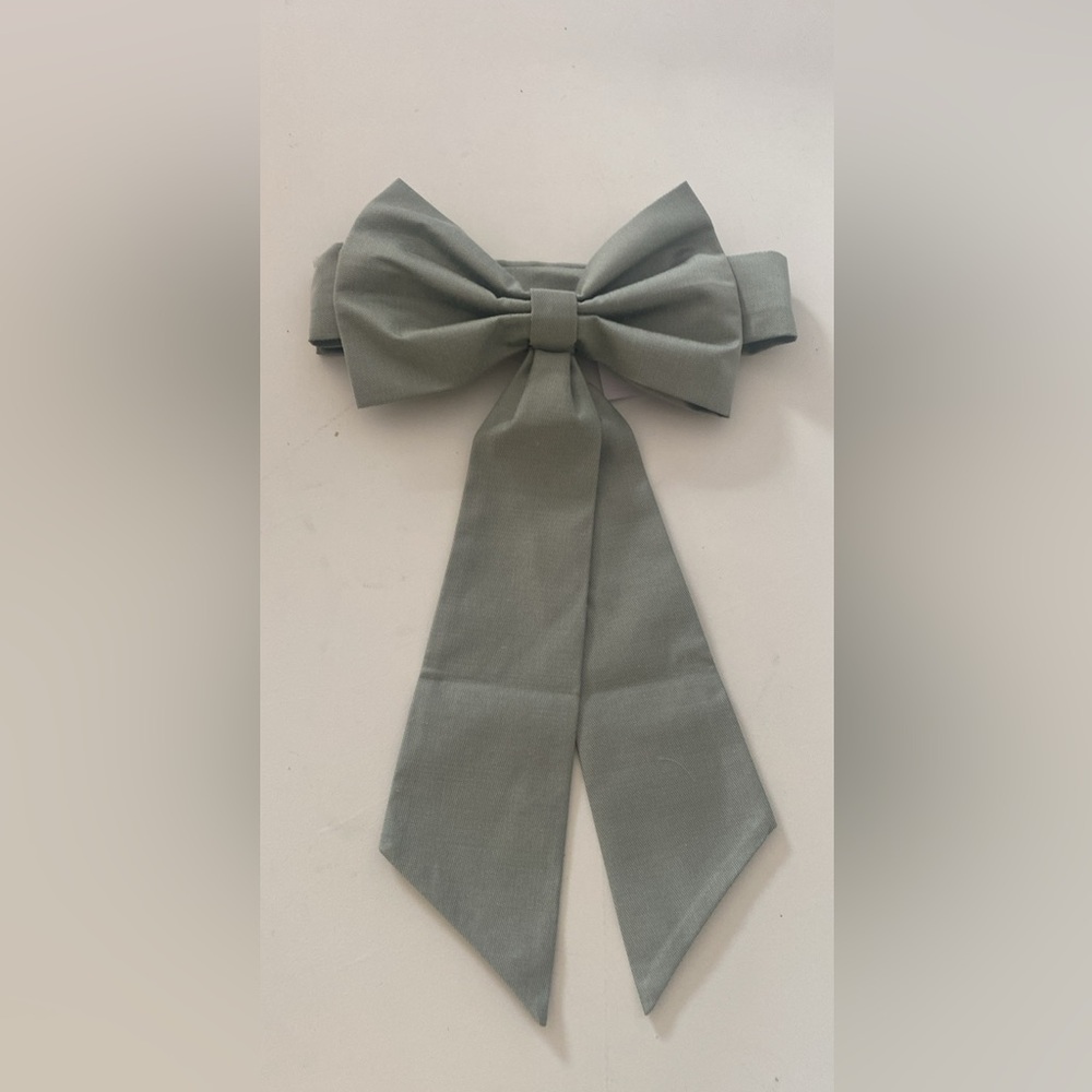 Sage flower girl dress bow from Birdy Grey